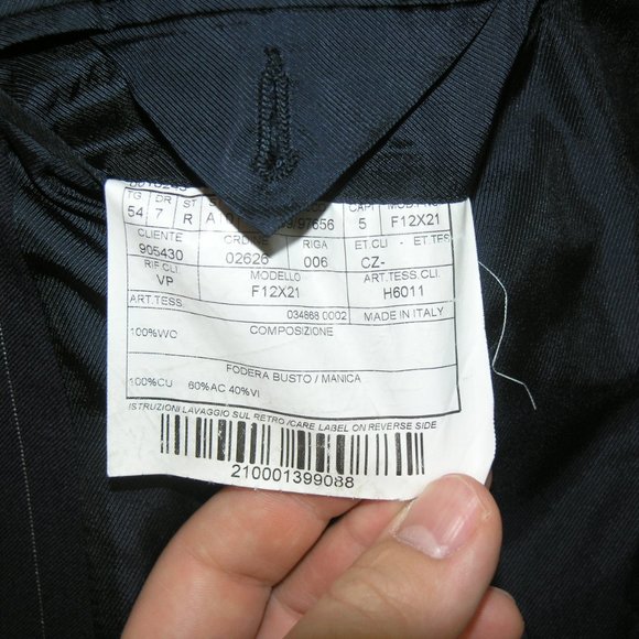 Arthur & Fox Flat Front Blue Striped Two Button Suit 44R - Picture 12 of 13